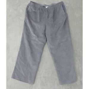Alfred Dunner Woman Gray Corduroy Pull On Pants Plus Size 20W Straight Elastic